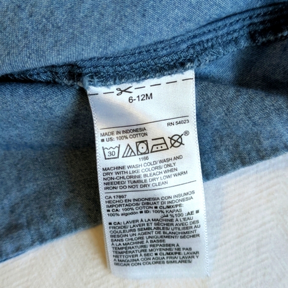 COPY - old navy bell sleeve chambray denim blouse 6-12 months baby girl - Picture 6 of 6